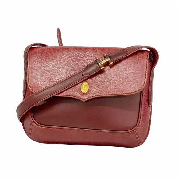 CARTIER Handbags - Cartier Must Shoulder Bag, Leather, Bordeaux, Women's